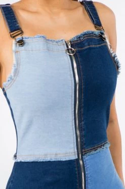 LOVE MODA NEW ARRIVALS Patchwork Zipper Front Skinny Mini Denim Dress 11 LOVE MODA NEW ARRIVALS Patchwork Zipper Front Skinny Mini Denim Dress