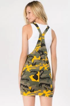 Lovemoda Zip Up Overall Dress - Camo