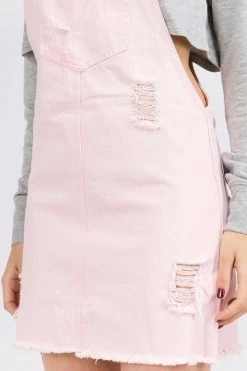 LOVE MODA OVERALLS Distressed Boyfriend Overall Dress