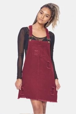 LOVE MODA OVERALLS Distressed Boyfriend Overall Dress
