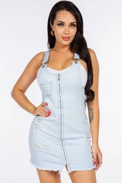 LOVE MODA Front Zipper Fly Denim Dress Overalls BEST SELLERS 17 LOVE MODA Front Zipper Fly Denim Dress Overalls BEST SELLERS