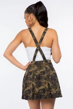 LOVE MODA NEW ARRIVALS Pleated Mini Skirt With Suspenders