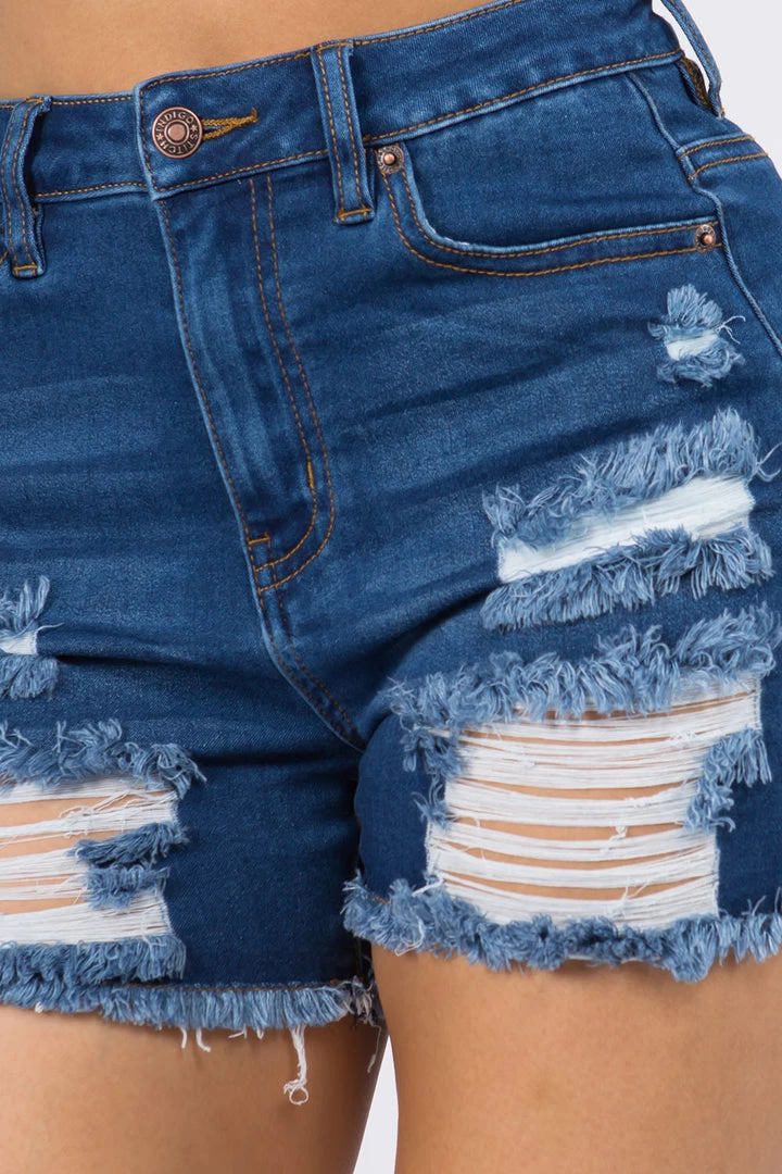 LOVE MODA Distressed High Rise Denim Shorts 4 LOVE MODA Distressed High Rise Denim Shorts