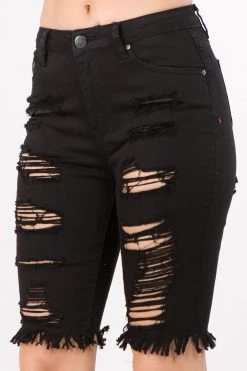 LOVE MODA Destroyed Bermuda Shorts
