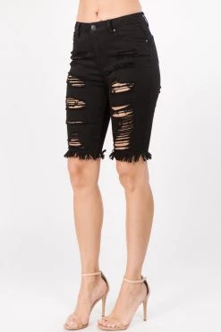 LOVE MODA Destroyed Bermuda Shorts