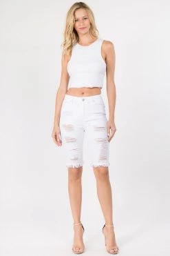 LOVE MODA Destroyed Bermuda Shorts