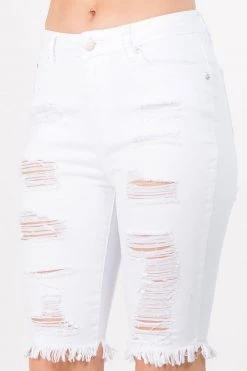 LOVE MODA Destroyed Bermuda Shorts