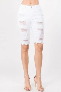 LOVE MODA Destroyed Bermuda Shorts