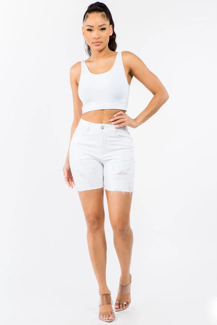 LOVE MODA High Rise Distressed Denim Shorts NEW ARRIVALS 3 LOVE MODA High Rise Distressed Denim Shorts NEW ARRIVALS