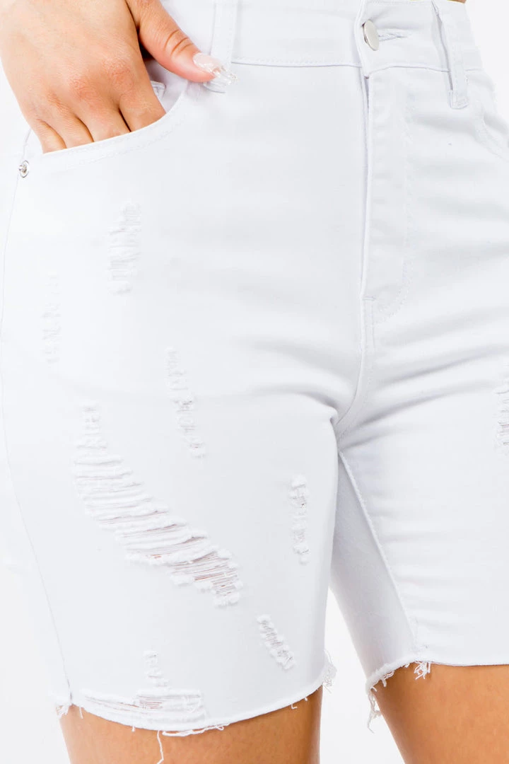 LOVE MODA High Rise Distressed Denim Shorts NEW ARRIVALS 7 LOVE MODA High Rise Distressed Denim Shorts NEW ARRIVALS