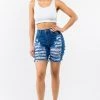 LOVE MODA Premium Modal Fabric High Waist Distressed Shorts 1 LOVE MODA Premium Modal Fabric High Waist Distressed Shorts