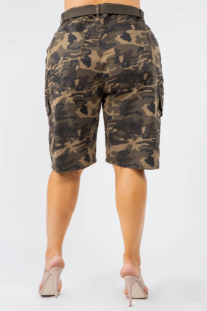 LOVE MODA High Waist Boyfriend Cargo Shorts - Plus Size 6 LOVE MODA High Waist Boyfriend Cargo Shorts - Plus Size