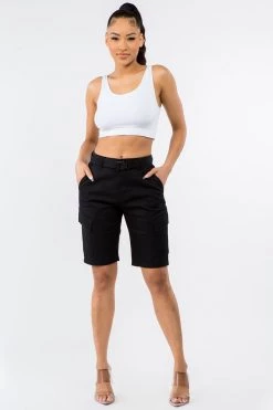 LOVE MODA High Waist Boyfriend Cargo Shorts