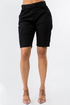 LOVE MODA High Waist Boyfriend Cargo Shorts - Plus Size 24 LOVE MODA High Waist Boyfriend Cargo Shorts - Plus Size