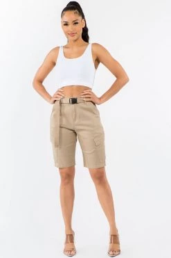 LOVE MODA High Waist Boyfriend Cargo Shorts