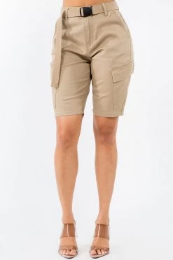 LOVE MODA High Waist Boyfriend Cargo Shorts - Plus Size 28 LOVE MODA High Waist Boyfriend Cargo Shorts - Plus Size