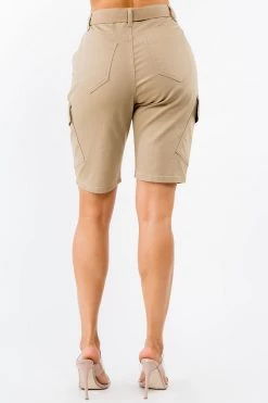 LOVE MODA High Waist Boyfriend Cargo Shorts - Plus Size 30 LOVE MODA High Waist Boyfriend Cargo Shorts - Plus Size