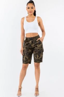 LOVE MODA High Waist Boyfriend Cargo Shorts