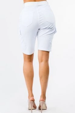 LOVE MODA High Waist Boyfriend Cargo Shorts - Plus Size 34 LOVE MODA High Waist Boyfriend Cargo Shorts - Plus Size