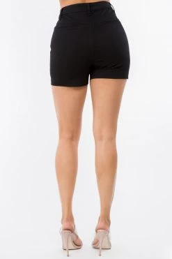 LOVE MODA High Waist Skinny Stretch Twill Shorts - Plus Size