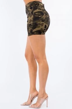 LOVE MODA High Waist Skinny Stretch Twill Shorts NEW ARRIVALS