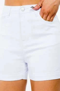 LOVE MODA High Waist Skinny Stretch Twill Shorts - Plus Size