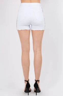 LOVE MODA High Rise Side Stripes Stretchy Shorts