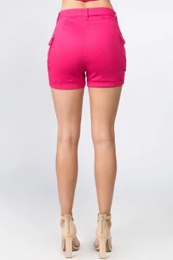 LOVE MODA Distressed Pull-Ring Color Shorts
