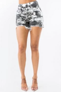 LOVE MODA High Waist Tie Dye Mini Shorts - Plus Size 24 LOVE MODA High Waist Tie Dye Mini Shorts - Plus Size