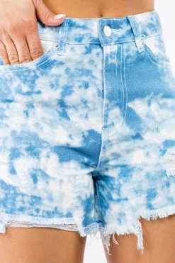 LOVE MODA MATCHING SETS High Waist Tie Dye Mini Shorts & Jacket Set