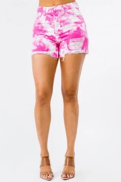 LOVE MODA High Waist Tie Dye Mini Shorts NEW ARRIVALS