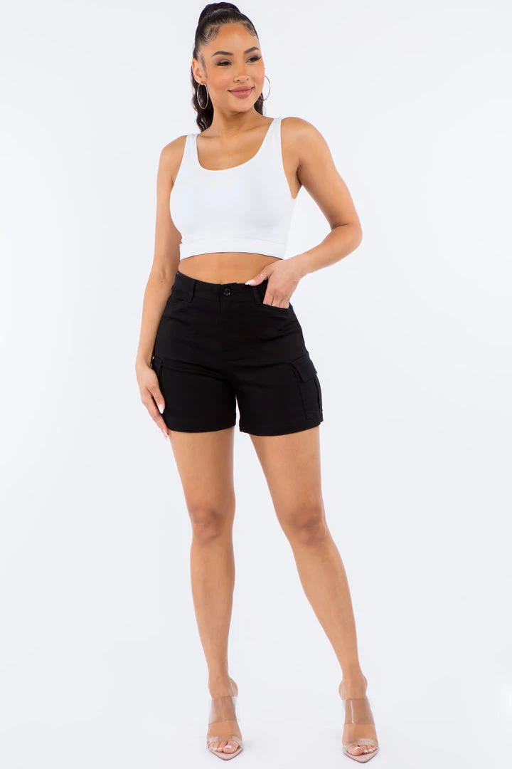 LOVE MODA High Waist Stretch Cargo Mini Shorts 8 LOVE MODA High Waist Stretch Cargo Mini Shorts