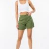 LOVE MODA High Waist Stretch Cargo Mini Shorts