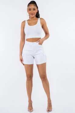 LOVE MODA High Waist Stretch Cargo Mini Shorts 47 LOVE MODA High Waist Stretch Cargo Mini Shorts