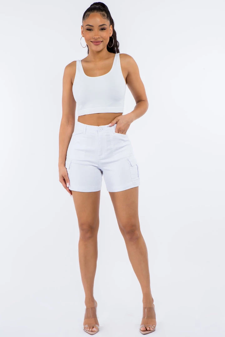 LOVE MODA High Waist Stretch Cargo Mini Shorts 23 LOVE MODA High Waist Stretch Cargo Mini Shorts