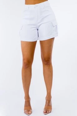 LOVE MODA High Waist Stretch Cargo Mini Shorts 48 LOVE MODA High Waist Stretch Cargo Mini Shorts