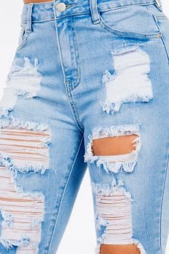 LOVE MODA High Rise Skinny Distressed Denim Bermuda Shorts NEW ARRIVALS 21 LOVE MODA High Rise Skinny Distressed Denim Bermuda Shorts NEW ARRIVALS