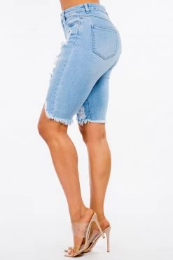 LOVE MODA High Rise Skinny Distressed Denim Bermuda Shorts NEW ARRIVALS 19 LOVE MODA High Rise Skinny Distressed Denim Bermuda Shorts NEW ARRIVALS
