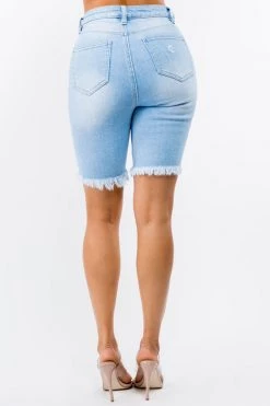LOVE MODA NEW ARRIVALS High Rise Distressed Denim Shorts