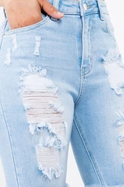 LOVE MODA NEW ARRIVALS High Rise Distressed Denim Shorts