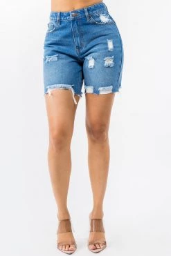 LOVE MODA High Waist Boyfriend Denim Shorts