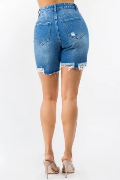 LOVE MODA High Waist Boyfriend Denim Shorts