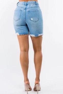 LOVE MODA High Waist Boyfriend Denim Shorts