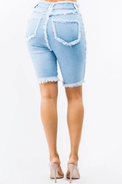 LOVE MODA NEW ARRIVALS High Rise Distressed Denim Shorts