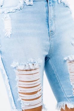 LOVE MODA NEW ARRIVALS High Rise Distressed Denim Shorts