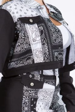 Love Moda Paisley Pattern Bandana Jacket Skirt Set - Plus Size 11 Love Moda Paisley Pattern Bandana Jacket Skirt Set - Plus Size
