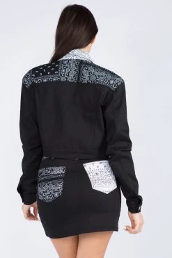 Love Moda NEW ARRIVALS Paisley Pattern Bandana Jacket Skirt Set