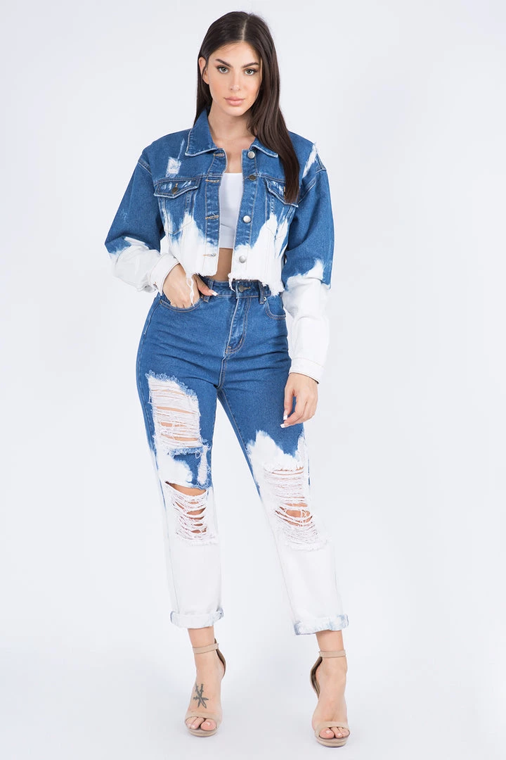 LOVE MODA NEW ARRIVALS Bleached Boyfriend Jeans & Jacket Set 3 LOVE MODA NEW ARRIVALS Bleached Boyfriend Jeans & Jacket Set