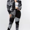 LOVE MODA Bandana Patchwork Black Denim Set - Plus Size