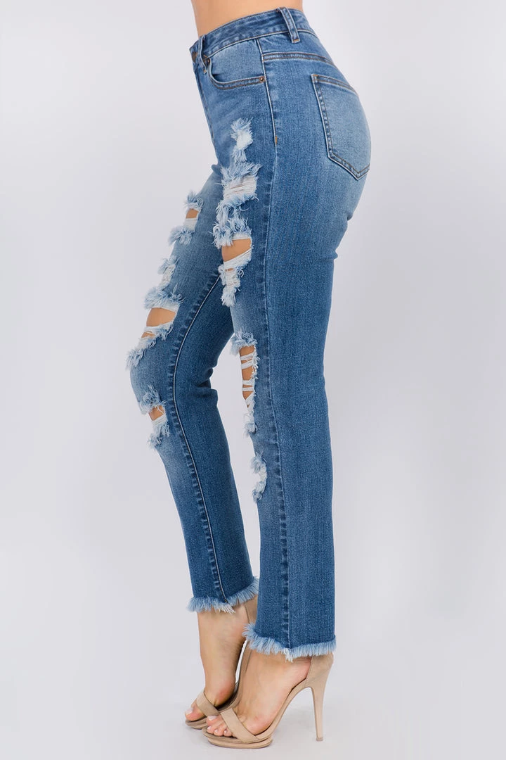 LOVE MODA High Rise Destroyed Straight Jeans 6 LOVE MODA High Rise Destroyed Straight Jeans